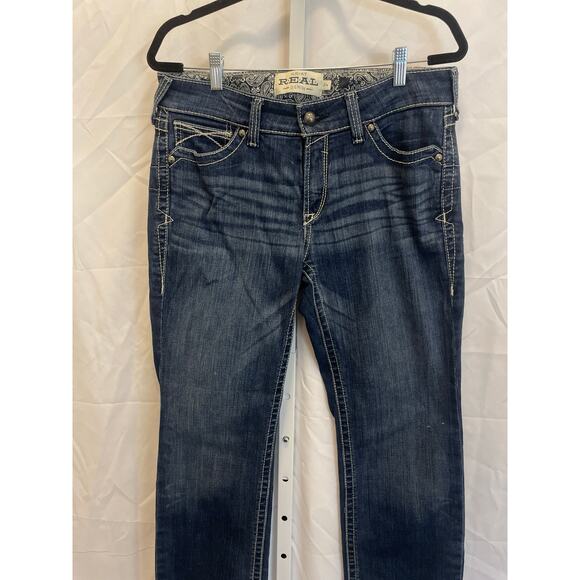 Ariat Real Straight Icon Jeans - Womens Size 31R - Blue - Picture 2 of 12